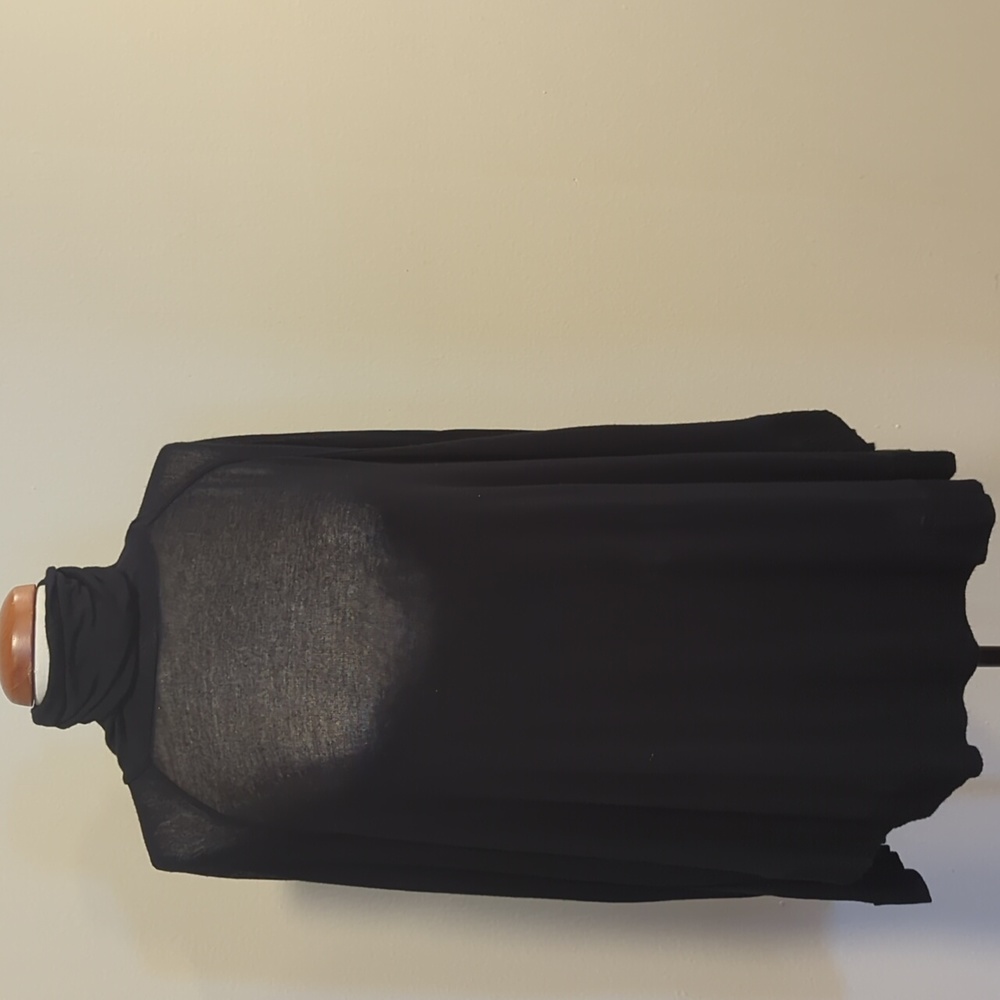 Zara, black sheer oversized top with long sleeve,stretchy,turtleneck